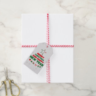 Weihnachtsbaum, Frohes Neues Jahr, Worte, Stern, G Geschenkanhänger