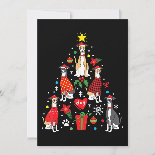 Weihnachtsbaum Funny Dog Mama Vater Einladung (Vorderseite)