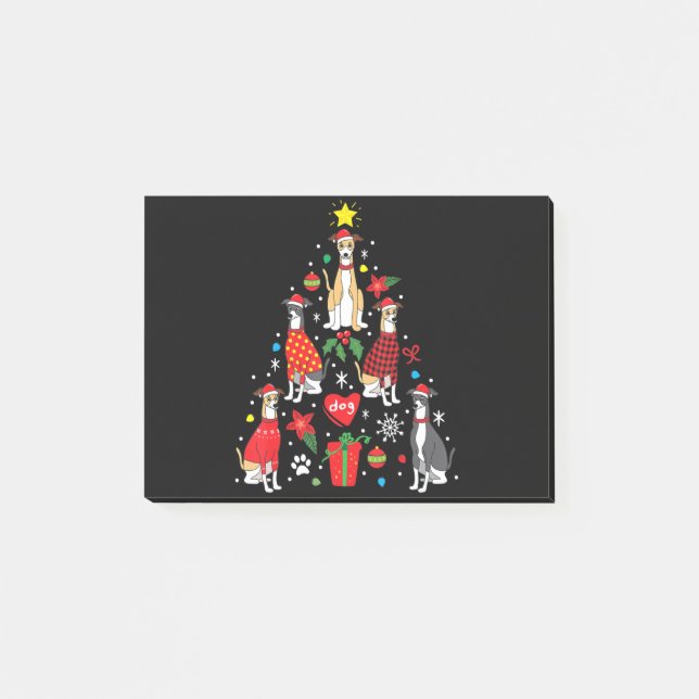 Weihnachtsbaum Funny Dog Mama Vater Post-it Klebezettel (Vorderseite)