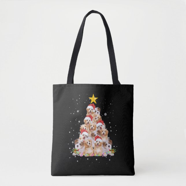 Weihnachtsbaum Funny Dog Tasche (Vorderseite)