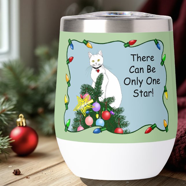 Weihnachtsbaum Funny White Cat (Von Creator hochgeladen)