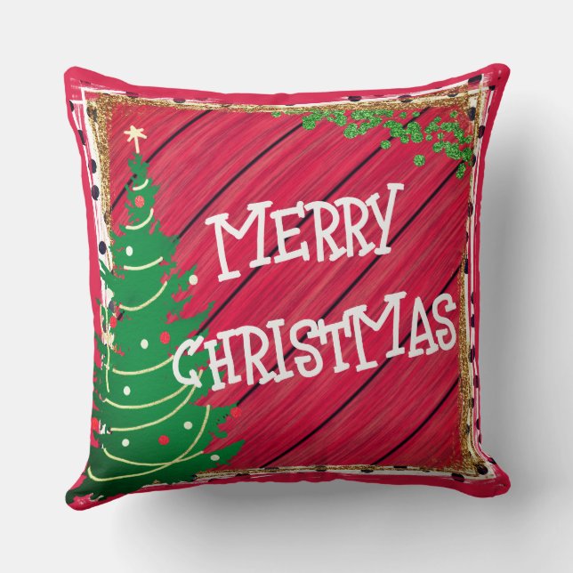 Weihnachtsbaum für Feiertage - 100% Baumwolle nach Kissen (Rückseite)