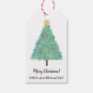 Weihnachtsbaum für grünen Glitzer Geschenkanhänger