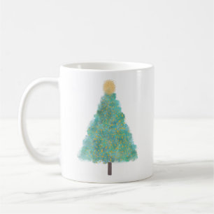 Weihnachtsbaum für grünen Glitzer Kaffeetasse