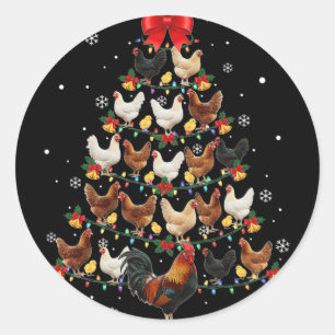 Weihnachtsbaum für Hühner, für Hinterhof-Hühnerfan Runder Aufkleber
