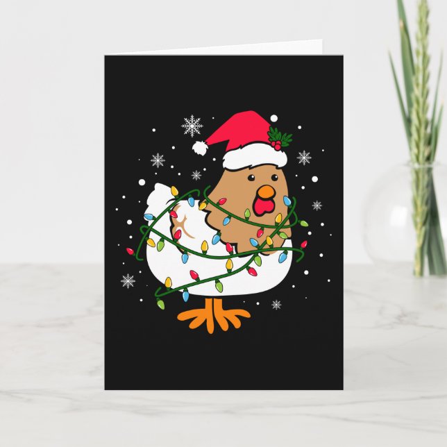 Weihnachtsbaum für Hühner, Hühnchen Weihnachten Karte (Vorderseite)
