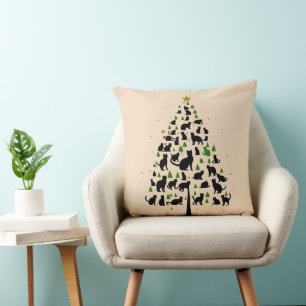 Weihnachtsbaum für Katzenliebhaber 2 Kissen