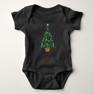 Weihnachtsbaum für Mädchen-Softball Damen Baby Strampler