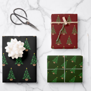 Weihnachtsbaum für Männer Geschenkpapier Set
