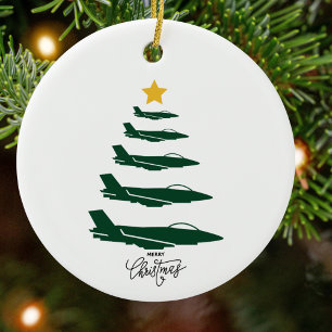 Weihnachtsbaum für Militärflugzeuge Keramik Ornament