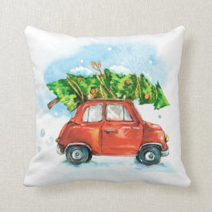 Weihnachtsbaum für Wasserfarben im Auto Kissen