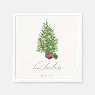 Weihnachtsbaum & Garland Feiertag Napkins Serviette