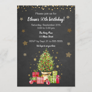 Weihnachtsbaum Geburtstagsfeier Einladung