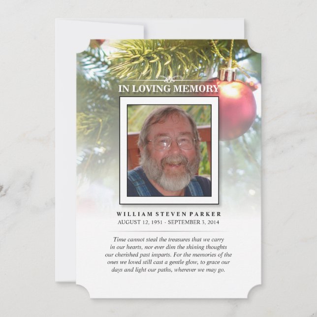 Weihnachtsbaum-Gedenkstätte & Danke-Poem-Karte Ankündigung (Vorderseite)