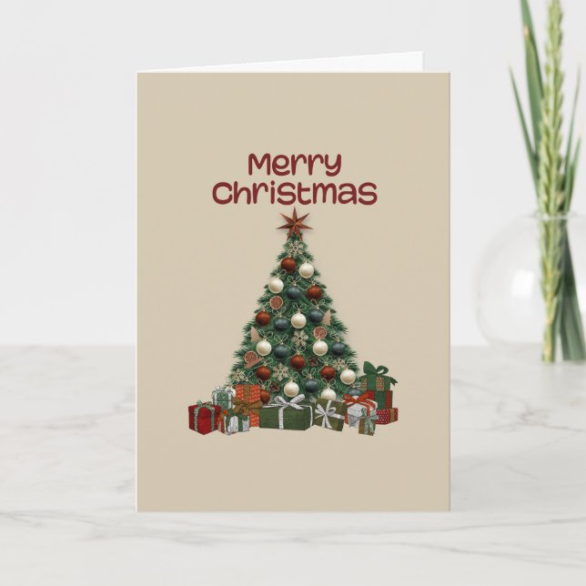 Weihnachtsbaum gefaltete Grußkarte Karte (Vorderseite)