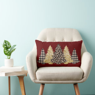 Weihnachtsbaum Gepard Druck Buffalo Kariert Glitte Lendenkissen