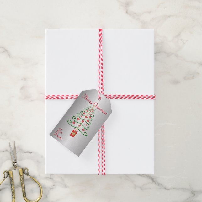 Weihnachtsbaum Geschenkanhänger (Mit Garn)