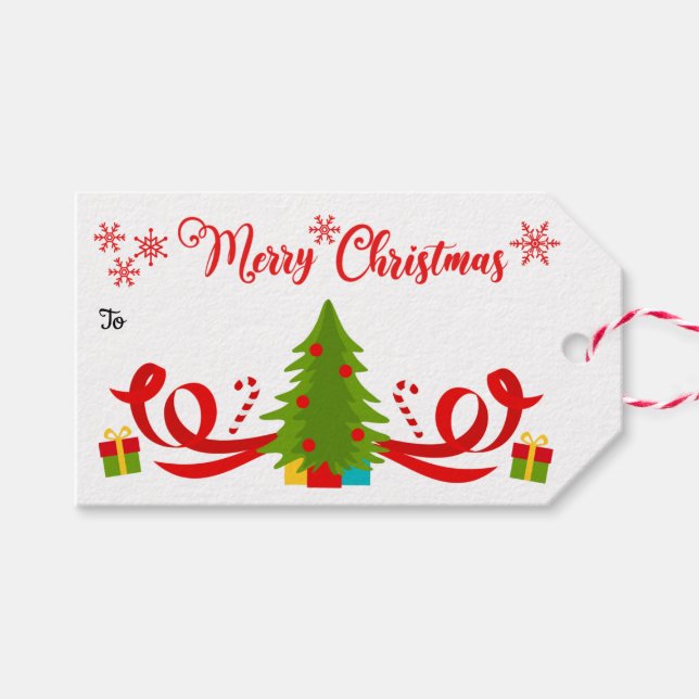 Weihnachtsbaum Geschenkanhänger (Vorderseite (Horizontal))