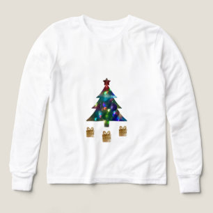 Weihnachtsbaum & Geschenke Kinder Langarmshirt