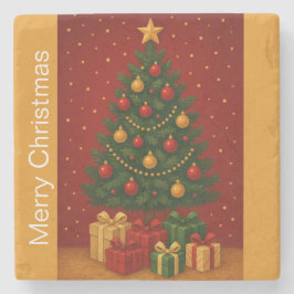 🎄 Weihnachtsbaum & Geschenke - Klassischer Urlaub Steinuntersetzer