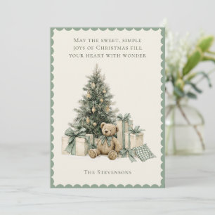 Weihnachtsbaum-Geschenke Teddybär Rustikales Weihn Feiertagskarte