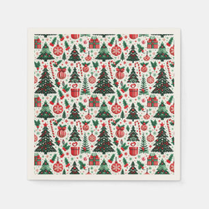 Weihnachtsbaum, Geschenke, Zuckerrohr Serviette