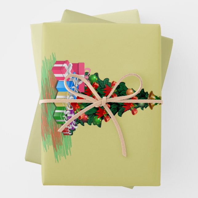 Weihnachtsbaum Geschenkpapier Set (Beispiel)