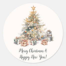 Weihnachtsbaum-Geschenksticker Runder Aufkleber