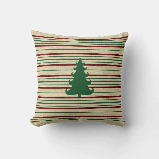 Weihnachtsbaum gestreift kissen (Vorderseite)