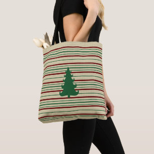 Weihnachtsbaum gestreift Totentasche Tasche