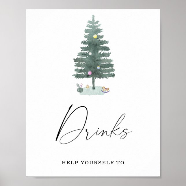 Weihnachtsbaum - Getränke Plakat (Vorne)