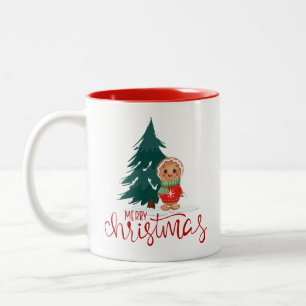 Weihnachtsbaum-Gingerbread-Feiertags-Tasse Zweifarbige Tasse