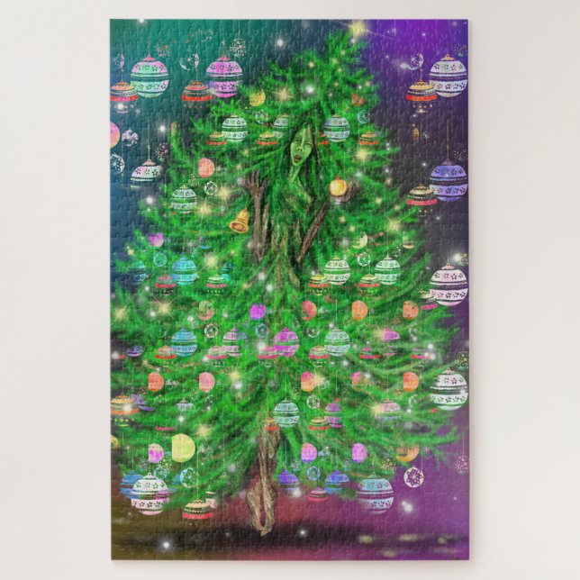 Weihnachtsbaum Gir Jigsaw Puzzle Malerei (Vertikal)