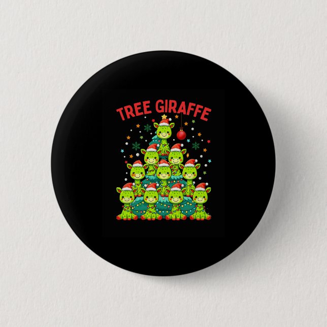 Weihnachtsbaum Giraffe Holiday Giraffen Sant Button (Vorderseite)