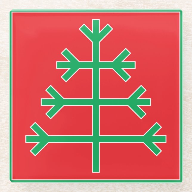 Weihnachtsbaum Glasuntersetzer (Vorderseite)