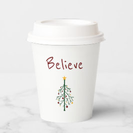 Weihnachtsbaum glaubt Niedliche Papieraufnahmen Pappbecher