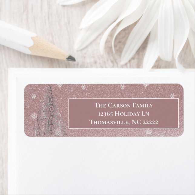 Weihnachtsbaum Glitzer und Schneeflocken | Rosa (Insitu)