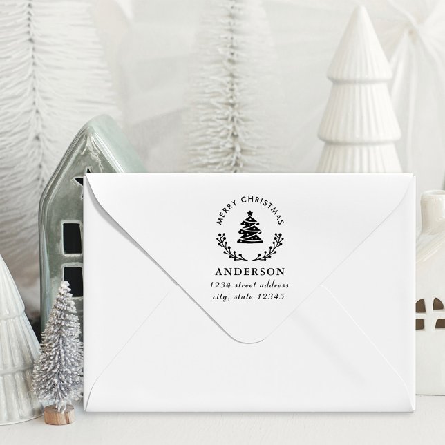 Weihnachtsbaum Globe Familienname Rücksendeadresse Permastempel (Von Creator hochgeladen)