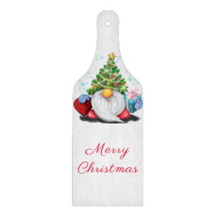 Weihnachtsbaum-Gnome mit Geschenk für Sie Schneidebrett