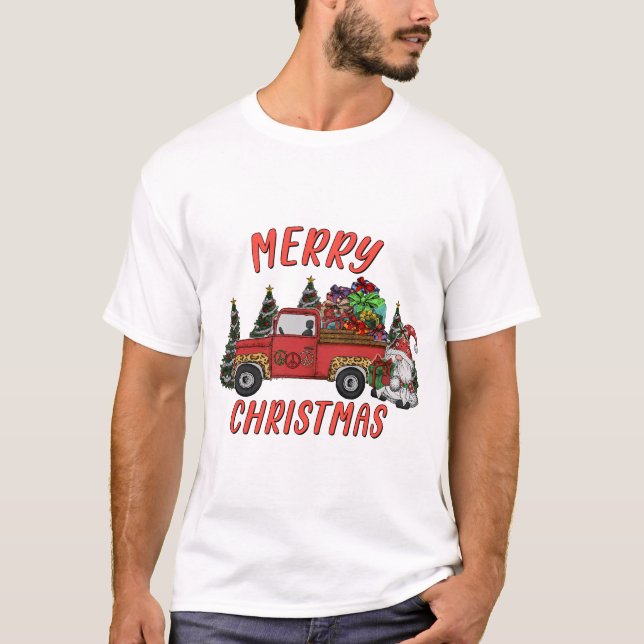 Weihnachtsbaum Gnome Truck T-Shirt (Vorderseite)