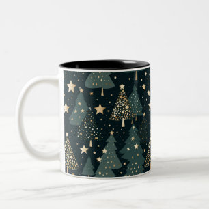 Weihnachtsbaum Gold Grüne Muster Dekoration Zweifarbige Tasse
