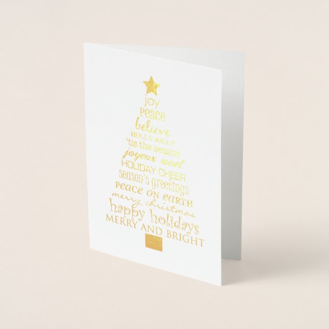 Weihnachtsbaum Gold Inspiration Folienkarte (Vorderseite)