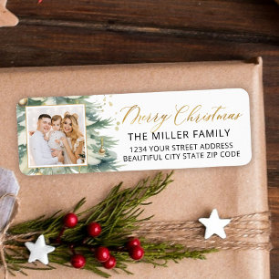 Weihnachtsbaum Gold Script Foto Rücksendeadresse