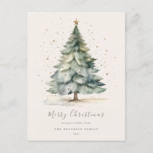 Weihnachtsbaum Gold Star Familienpostkarte Postkarte