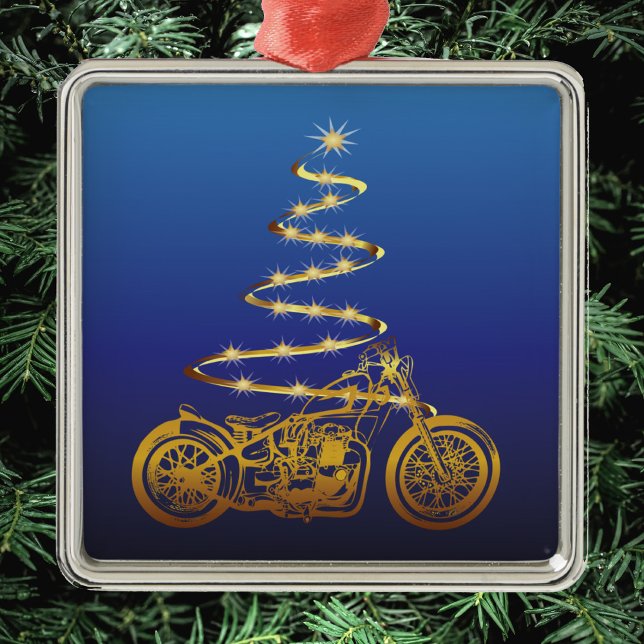 Weihnachtsbaum Gold und Blau Ornament Aus Metall (Von Creator hochgeladen)