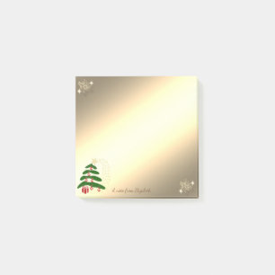 Weihnachtsbaum, Goldene Schneeflocken-Personalisie Post-it Klebezettel