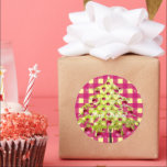Weihnachtsbaum-Goldpflaumen-Rosa-Verzierungen Runder Aufkleber<br><div class="desc">Sehen Sie mehr Weihnachtsentwürfe durch Sandra</div>