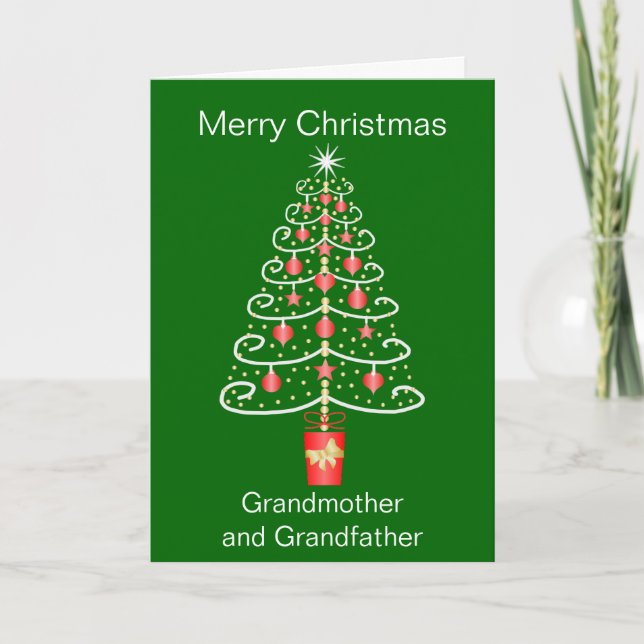 Weihnachtsbaum Grandeltern Feiertagskarte (Vorderseite)