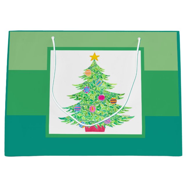 Weihnachtsbaum Große Geschenktasche Geschenktüte (Vorderseite)