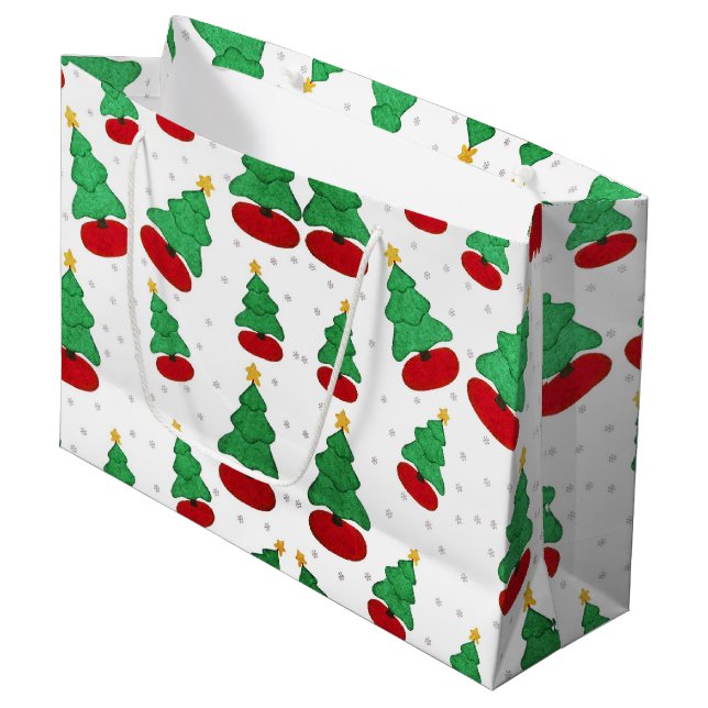 Weihnachtsbaum Große Geschenktüte (Vorderseite Schrägansicht)
